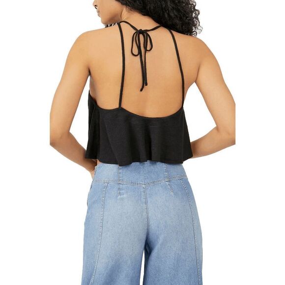 Free People Women's Long Weekend Knit Halter Tank Tops - Black XS - Picture 8 of 8